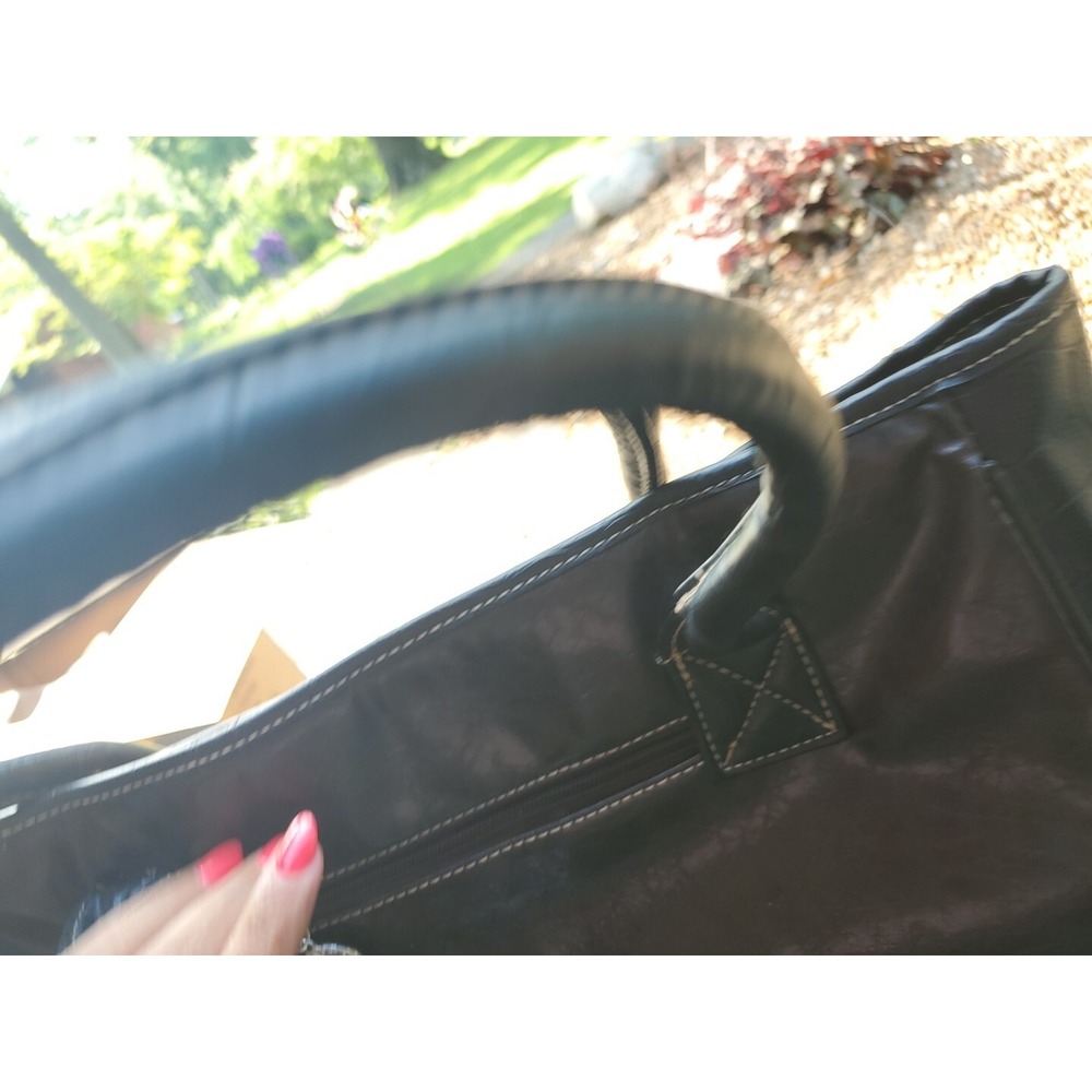 Country River Western Tote‎ Bag Brown Faux Leather Turquoise Studded Star purse - Picture 5 of 10